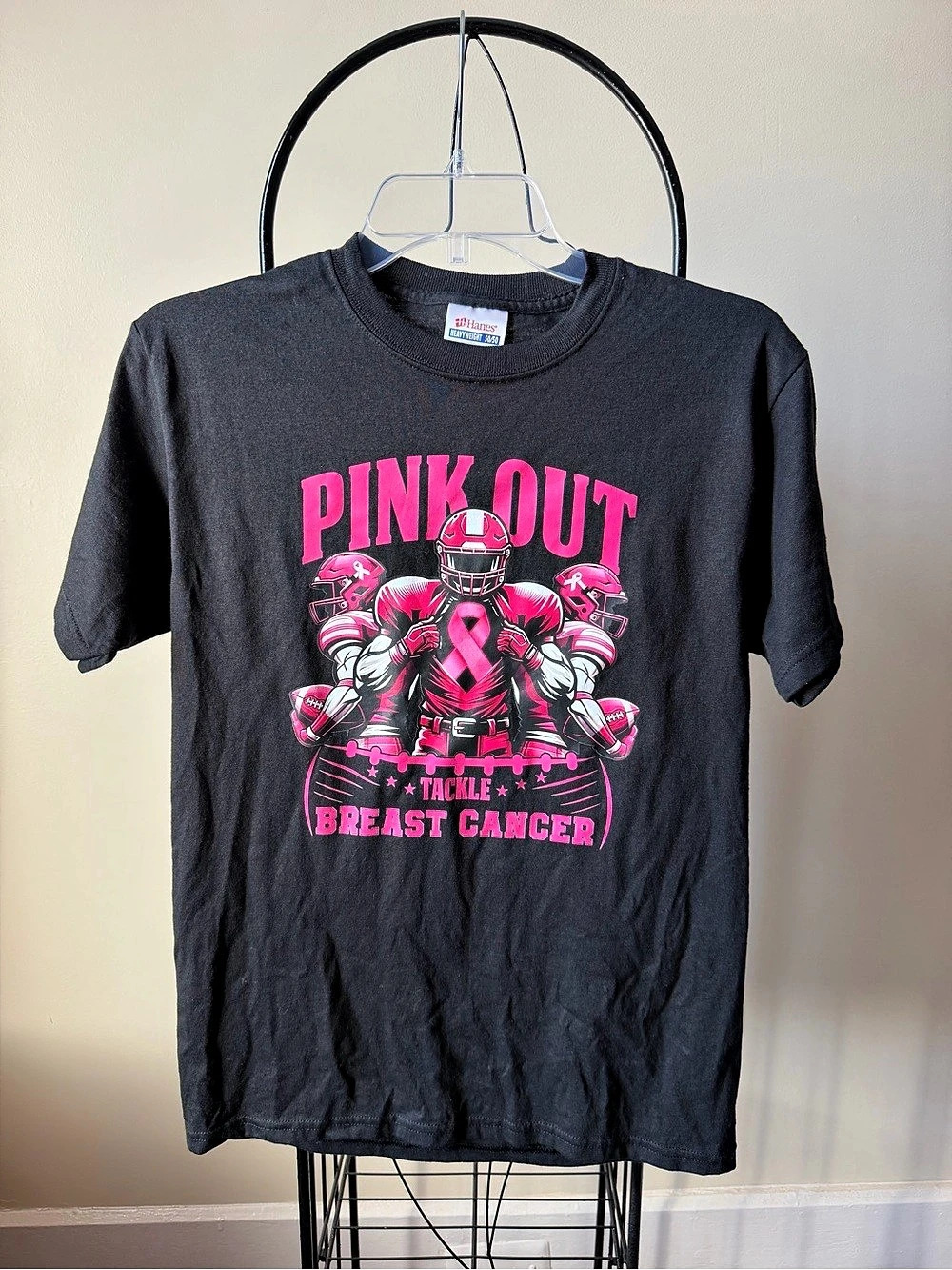Hanes Pink Out Breast Cancer Graphic Tee Size S